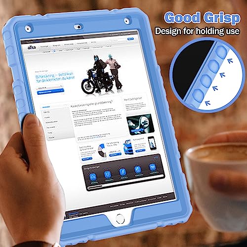 Image of ZoneFoker Case for iPad 9th /8th /7th Generation 2021 /2020 /2019(10.2 inch), Heavy Duty Military Grade Shockproof Rugged Protective 10.2 inch Cover with Built-in Stand for iPad 9 8 7 Gen (SkyBlue)