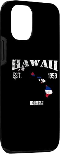 Miniatura 3 de Funda para iPhone 13 con bandera y mapa del estado de Hawái, diseño vintage de Honolulu
