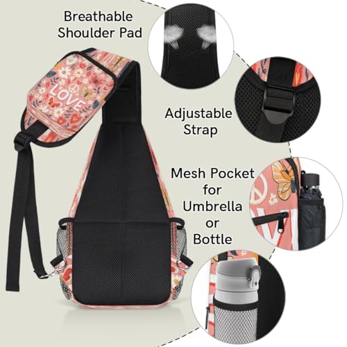 Sling Bag para Mujer y Hombre flores LGBT bolso de pecho miniatura 4