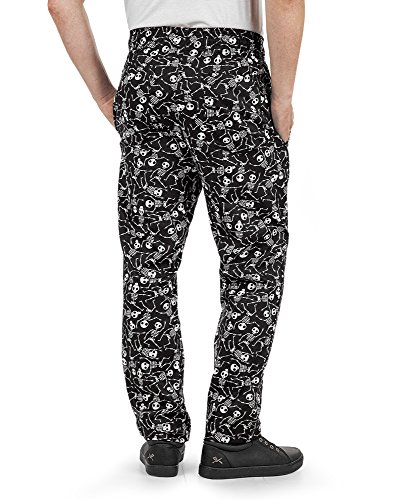 Mens Chef Pant, Boneyard Print(X-Large) Black