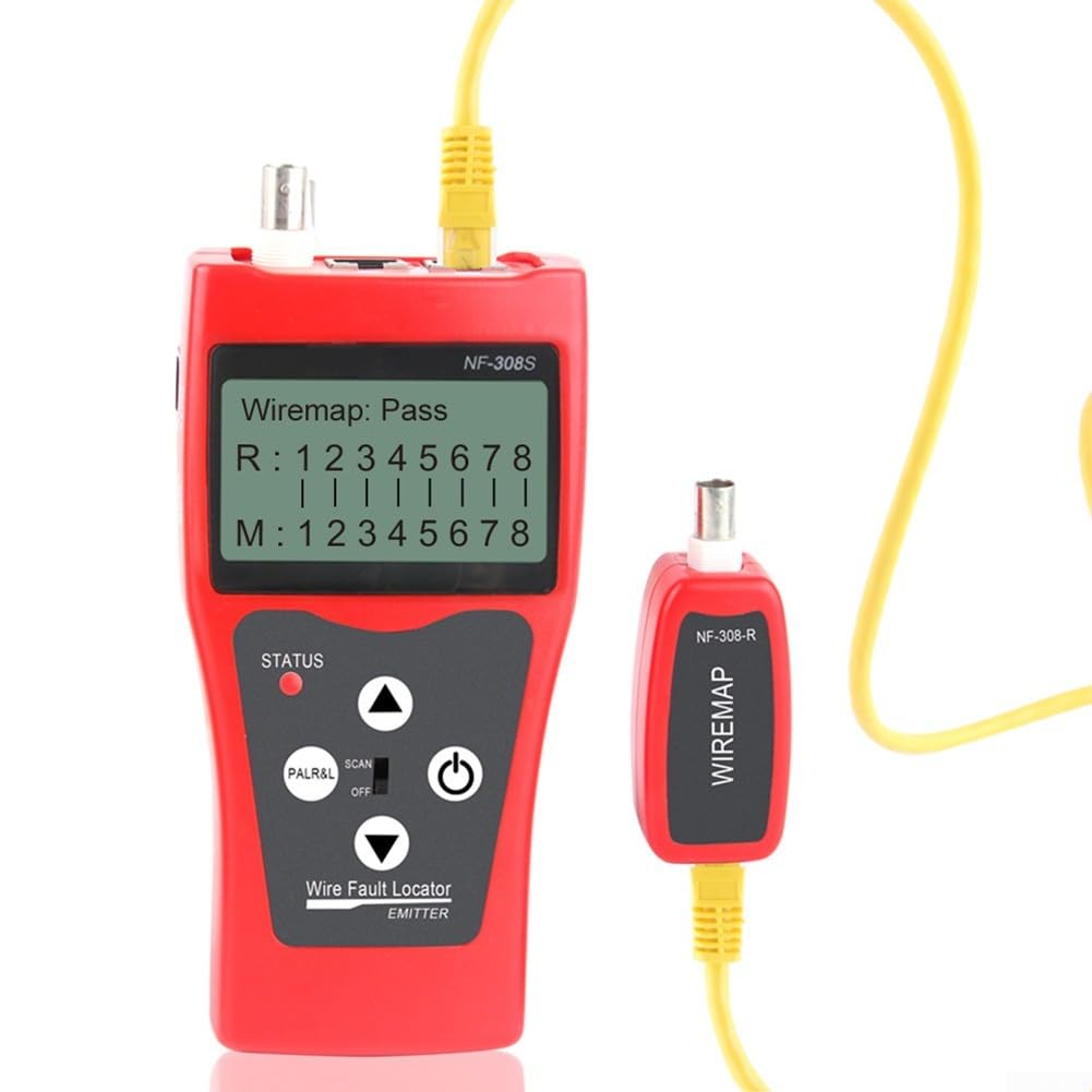 NF-308S probador de cable para técnicos de red que realizan el trazado del emparejamiento de cables y la calibración de la longitud en líneas UTP y coaxiales