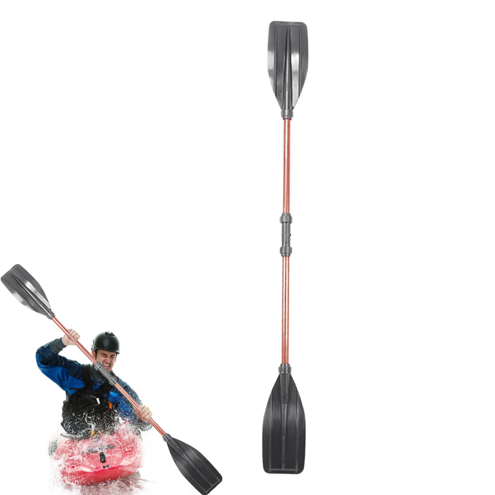2PCS Pagaie Kayak Réglable, Pagaie Kayak Aluminium, Détachables Aluminium Pagaies Paddle Rame Réglable Léger pour Paddleboard, Rame Double Paddle pour Kayaks Aviron Bateau Canoë