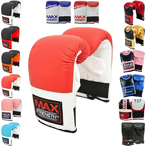 MAXSTRENGTH Boxhandschuhe Boxhandschuhe Sparring Martial Arts Muay Thai (Rot/Weiß, Größe S/M) 1 MAXSTRENGTH Boxhandschuhe Boxhandschuhe Sparring Martial Arts Muay Thai (Rot/Weiß, Größe S/M)