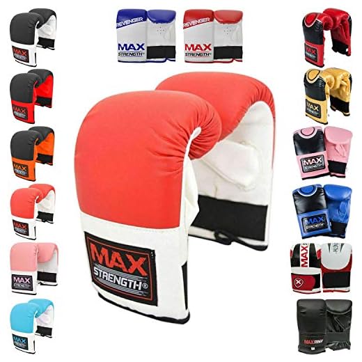 MAXSTRENGTH Boxhandschuhe Boxhandschuhe Sparring Martial Arts Muay Thai (Rot/Weiß, Größe S/M)