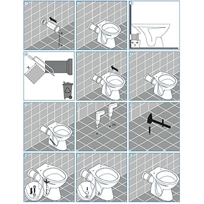 Stand-WC Tiefspüler Abgang Wand Waagerecht Toilette WC Bahama Beige – Bild 6