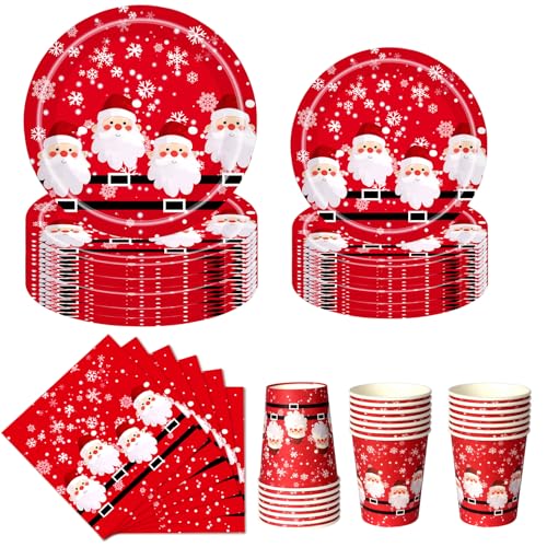 Nkaiso Weihnachten Einweg-Partygeschirr Set, 50-teilig -...