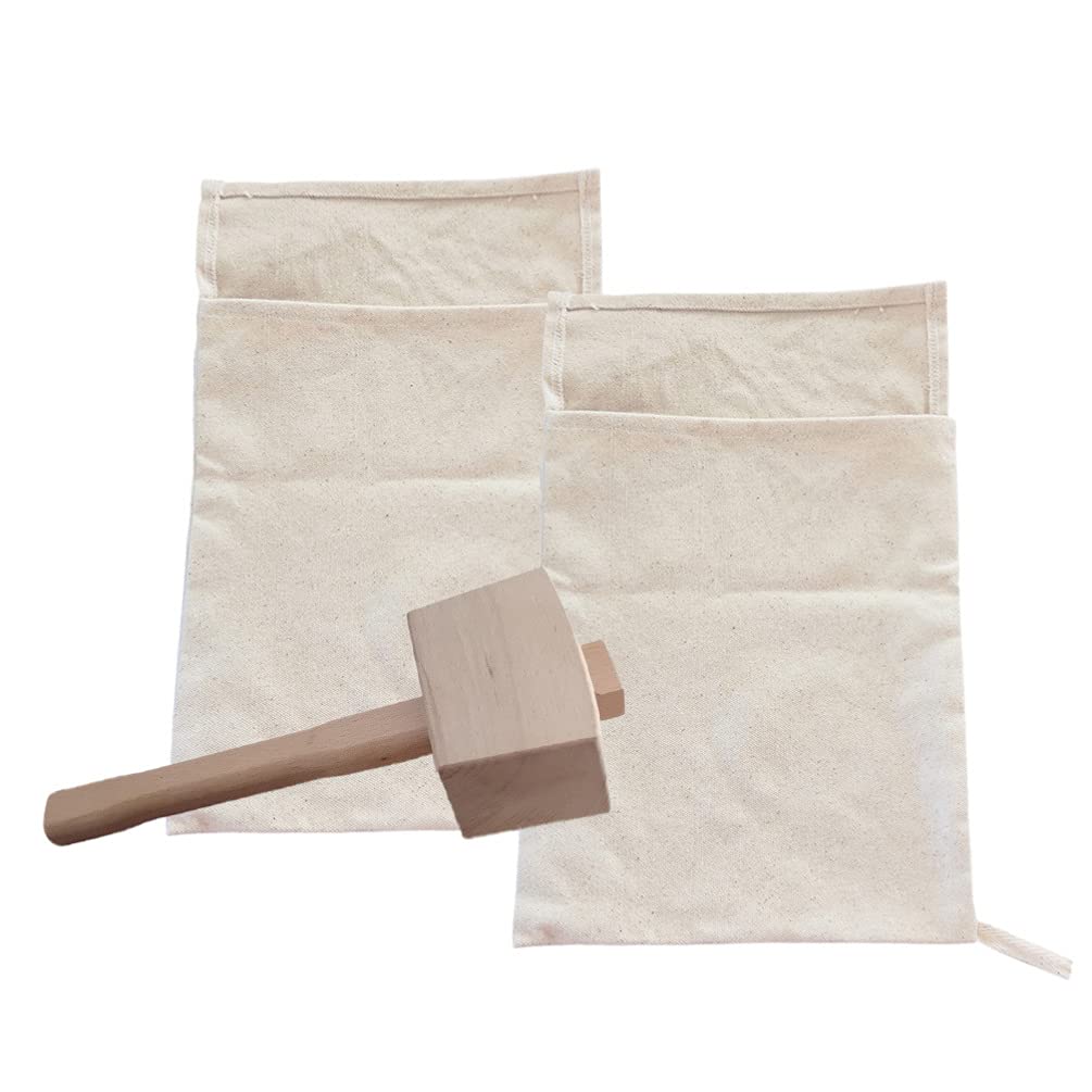 3pcs Canvas Crushed Ice Bag Crushed Ice Bags Bartender Kit Ice Crushing Bag Canvas Ice Bag Waiter Tool Restaurant Supply Kitchen Accessory Reusable Ice Bag Dried Ice Bag Ice Tool