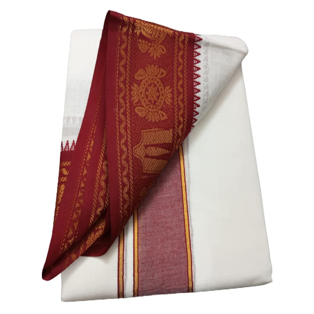 cotton colors Men's 9X5 Panjagajam white dhoti for men_SG055-picture-22