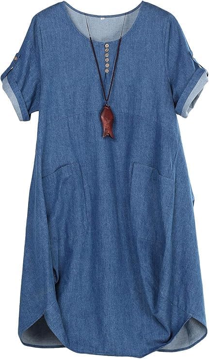 Minibee Women's Ruffle Oversize Casual Midi...
