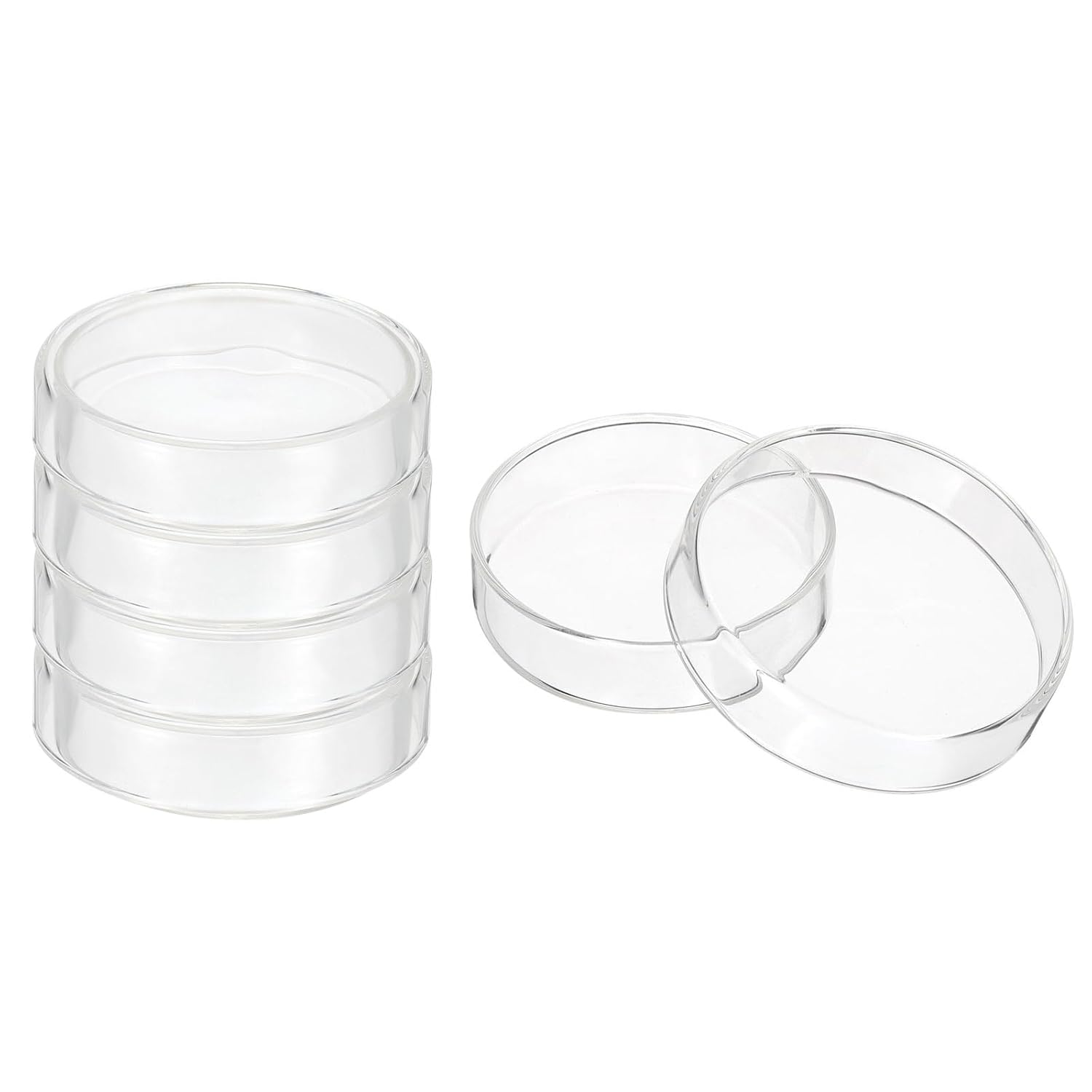 PATIKIL 120mm High Borosilicate Glass Petri Dishes with Lids, 5 Pcs Petri Plates for Lab Science Experiment, Clear