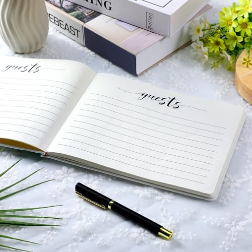 Image of Patelai Wedding Anniversary Guest Book Decorations Wedding Guest Book Sign Alternative 50th commemoration day Party Favors with Pen, 112 Pages(50th Anniversary)