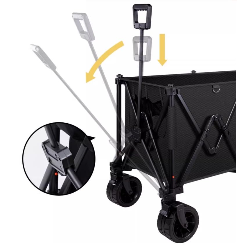 Chariot De Plage Pliable Avec Grandes Roues - Cadre Aluminium 136kg Capacité
