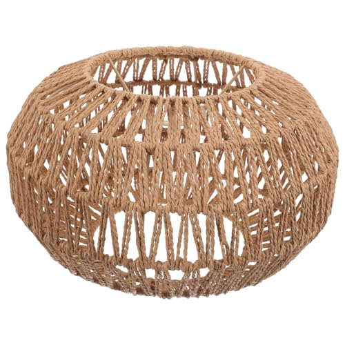 HANABASS Pantalla de lámpara de ratán, cubierta de luz tejida, jaula de lámpara de protección de araña, pequeña lámpara bohemia, pantallas de repuesto para lámparas de pie, lámpara colgante, apliques