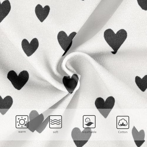 All Seasons Girls' Panties Organic Underwear for Young Girls Black Heart Dots in Sizes 2T,3T, 4T, 5T, 6Y and 8Y3