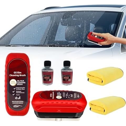 Aimery 2PCS Glass Cleaning Board，Updated Version Automotive Oil Film Cleaning Brush，Glass Cleaning Board For Windshield，oil repellent film for car windows Lmproves Clarity And Visibility Cover