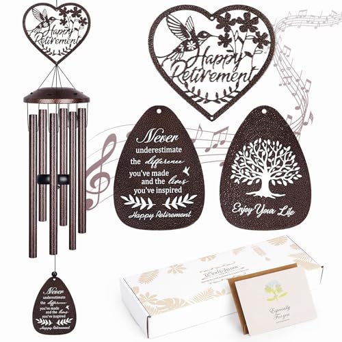 YHmall Retirement Gift for Woman Men, 36 Inch Wind Chimes for Outside, Happy Retired Gifts...