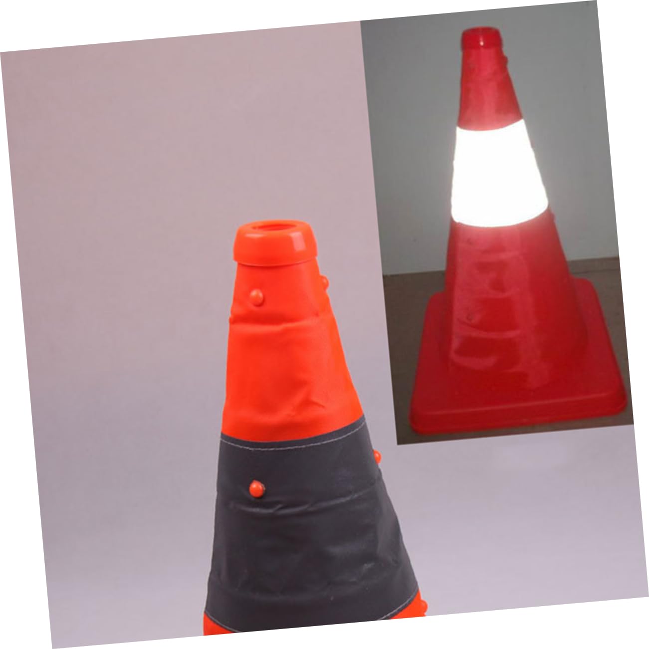Cône Routier Pliable Réfléchissant Lot 1 Pièce, avec Lampe LED
