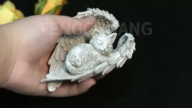 Engelsflügel-Erinnerungsfigur Für Hunde – Kleine Harz-Statue Als Garten-Grabstein Oder Deko, 12 X 6 X 5,5 Cm