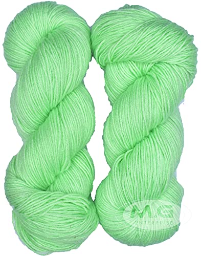 Image of Brilon Grape Green (300 gm) Wool Hank Hand Knitting Wool /Art Craft Soft Fingering Crochet Hook Yarn, Needle Knitting Yarn Thread dye SM-UWFD