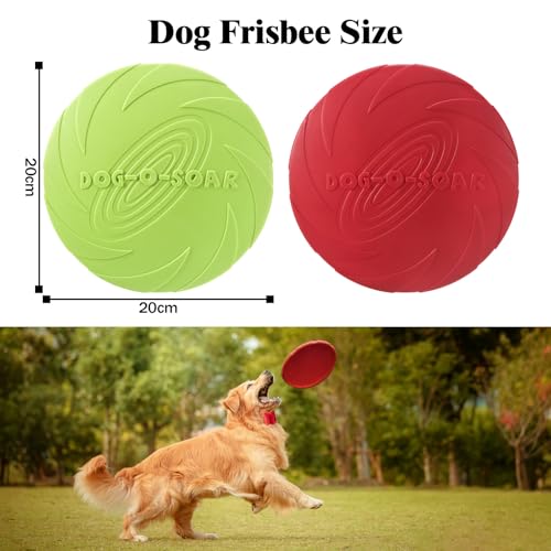 EEPLUYTY Frisbee Hund, 2er-Pack 18cm Hundefrisbee, Weiche Gummi-Frisbee, Geeignet Für Das Training Von Haustieren (Rot + Grün)