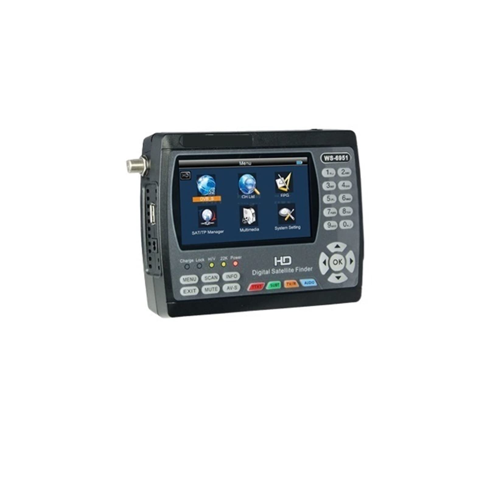 Buscador de SatéLite, Satfinder Dvb S2 DVB-S2 Digital Satellite Finder Meter MPEG-2/MPEG-4 WS 6916 Full Hd H.264 Con Batería Lion