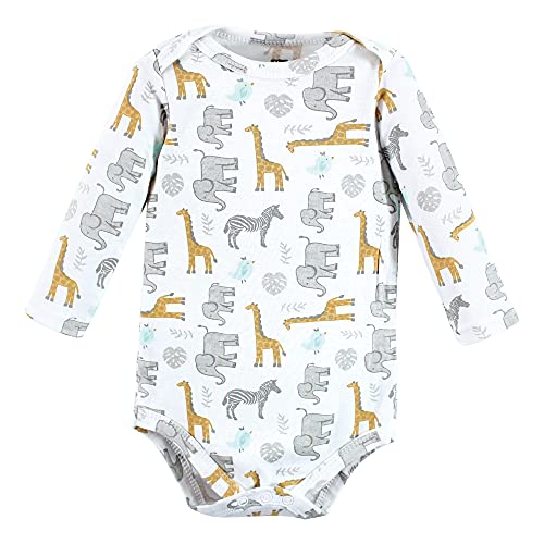 Image of Hudson Baby baby-boys Cotton Long-sleeve Bodysuits 5-pack