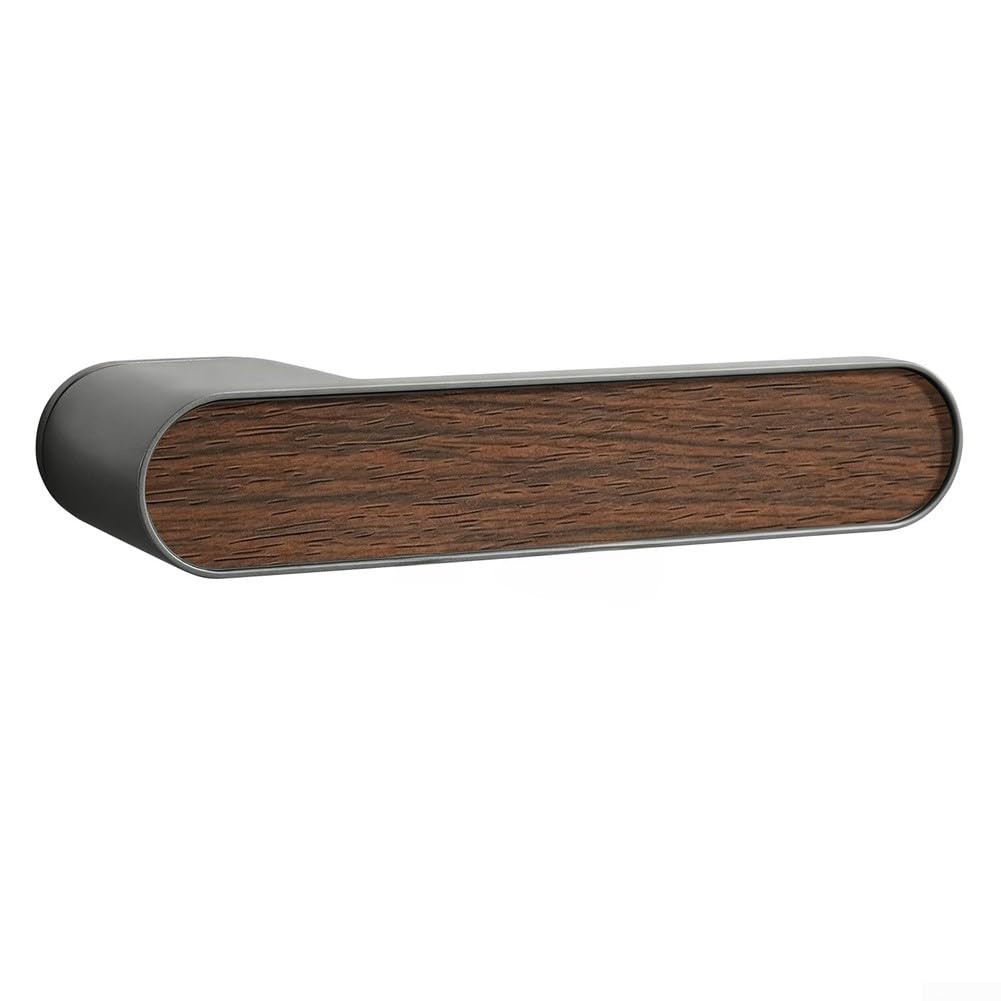 Moderno kit de cerradura magnética minimalista para puerta de dormitorio, oficina, hogar con pestillo silencioso de aleación de aluminio y mecanismo de privacidad interno en acabado negro (M)