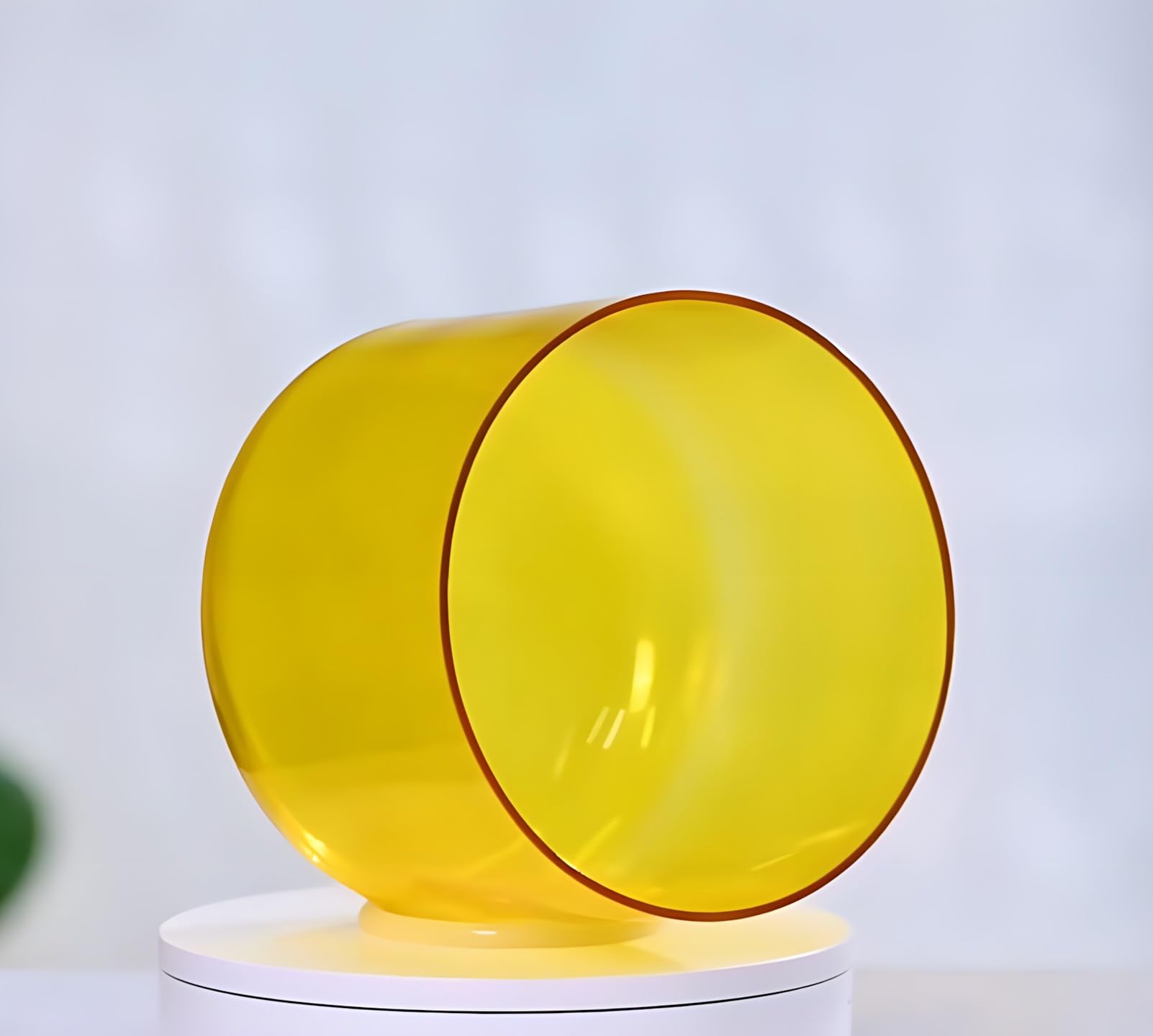 Klangschale Aus Klarem, Kosmischem Lichtquarz Von Yellow Alchemy, Natürliche Klangschale Aus Kosmischem Licht Für Klangheilung Und Meditation, Gebet Und Stressabbau,F Note-6