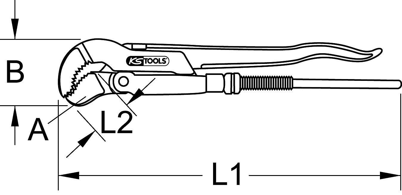 KS Tools 113.2000 Clé de serrage suédoise 2" 45°S
