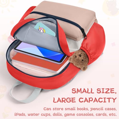 Image of Toddler Backpack for Boys & Girls 1-3 Years, 10.5 Inch Lightweight Kids Bookbag, Preschool Backpack for Kindergarten, Daycare, Travel, Durable Small Child School Bag, Beige