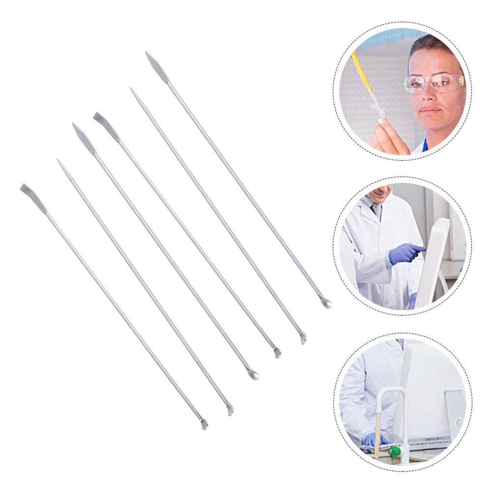 Hemobllo 6-Pack Stainless Steel Reagent Sampling Spoons Spatula Set for Deep Bottle Sampling Powder Scooping Mixing Chemistry Lab and Kitchen Use — Amazon image 9