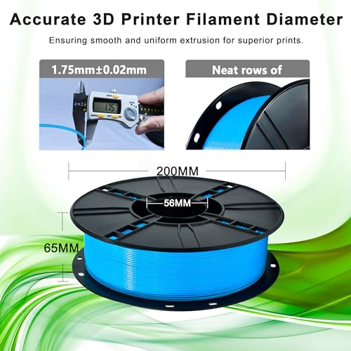 Image of iBOSS PLA Plus (PLA+) 3D Printer Filament 1.75mm,1kg Spool (2.2lbs) Toughness Enhanced 3D Printing Filament,Dimensional Accuracy + /- 0.02mm,1.75mm PLA Plus Filament,Fit Most FDM Printer(Light Blue)