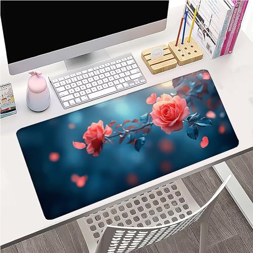 Tapis de souris rose grand format imperméable avec base antidérapante PC
