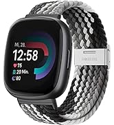 YASPARK Solo Loop Armband für Fitbit Versa 3, Verstellbarer Geflochtener Elastischer Sportarmband...