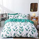 Chickwin Juego de Ropa de Cama 3 Piezas, Planta Flores Estam