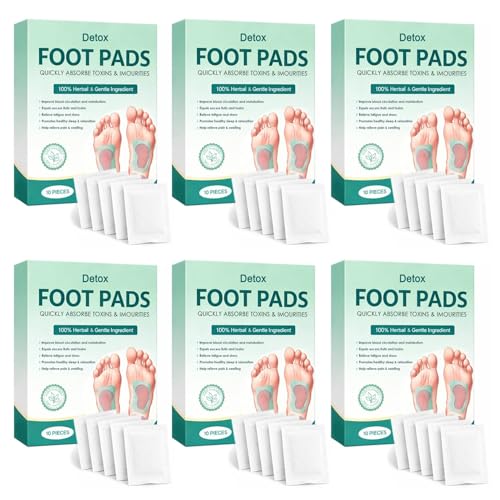 Image of Detox Foot Pads for Weight Loss Support | Natural Ingredients for Sleep Aid, Pain Relief & Toxin Removal | Bamboo Vinegar Detox Foot Pads with Acupoint Micro-Massage Technology | Overnight Foot Patch for Men & Women (PACK OF 6)