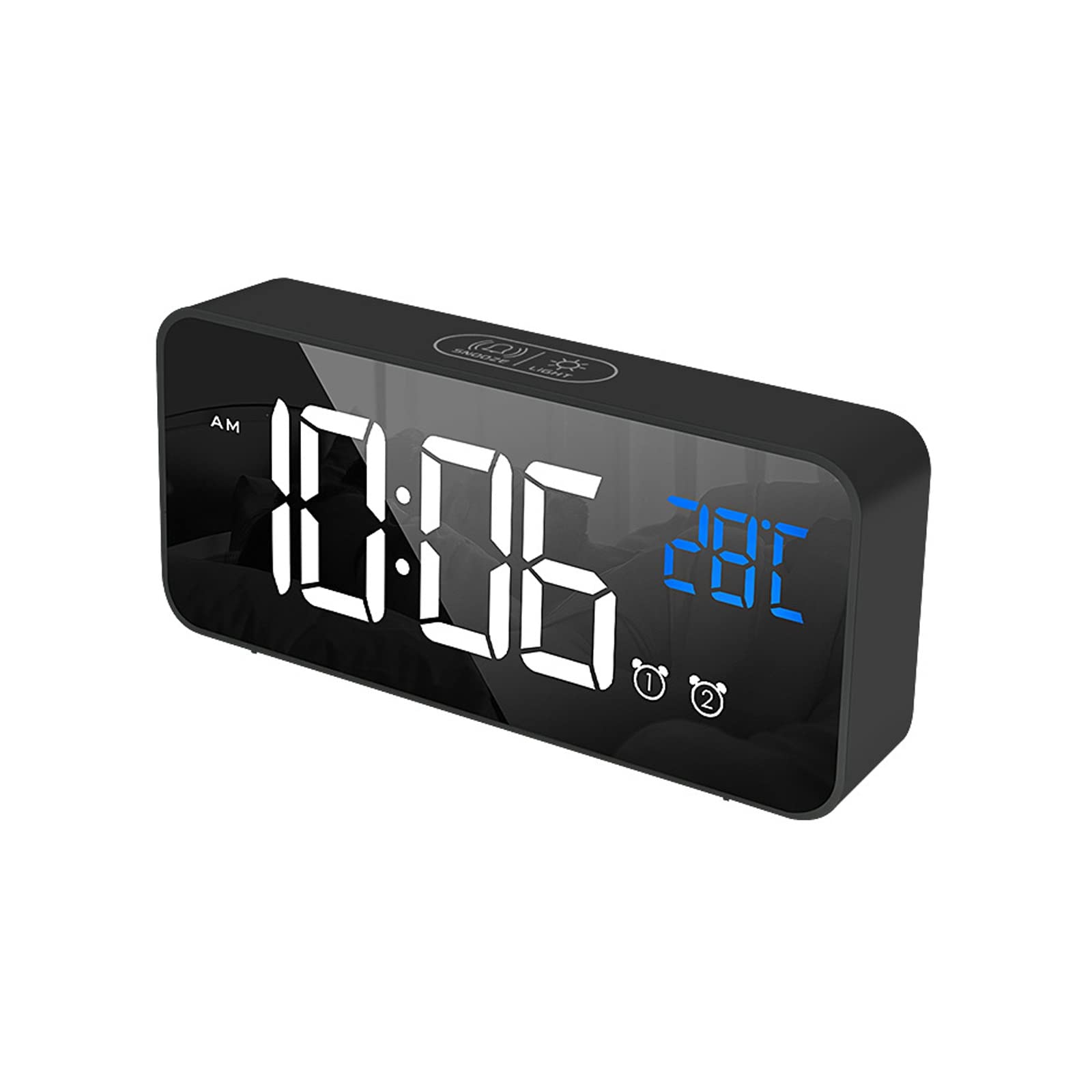 BMKGODN alarm clock， Silent Digital with USB Charging and Snooze Function,Brightness Volume Can be Adjusted Manually(B)