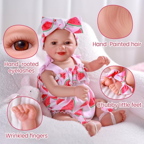 Muñeca Reborn BABESIDE Sunny 43 cm suave y realista miniatura 4