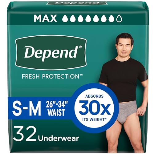 Depend Fresh Protection Adult Diapers, Incontinence Underwear for Men, Disposable,