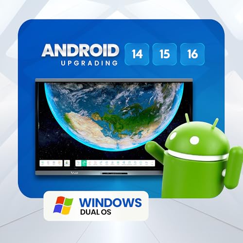 Image of AIWaft EduPro 75 Inch 4K Ultra HD Interactive Flat Panel (3840x2160) | Android 15 | Octa-Core | 8GB RAM 128GB ROM | 40-Point IR Touch | 450 Nits | Dual 20W Speakers | 178 Wide View | HDMI USB