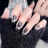 BHIDENAW ネイルチップ ショート 24枚入 人気 和風 かわいい シンプル おしゃれ 成人式 結婚式 パーティー 日常生活に使用できます 花嫁ネイル 光沢 つけ爪 両面テープ ウッドスティック (一目惚れ P7, M)