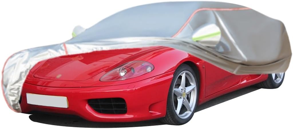 WOLWES Car Covers are Suitable for 1976-2005 Ferrari 308/328/330/348/360 Modena/360 Spider/365, Water,Rain,Sun and Snow Resistant Oxford Fabric Car Cover,with Side Door Zip (Color : Black, Size : 36