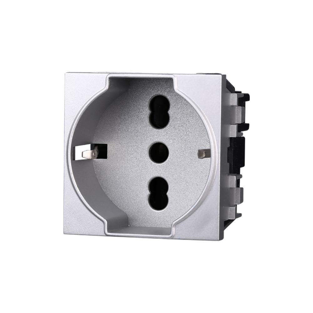 Lot De 2 Prises Schuko 2P+T 16 A Compatible Avec Bticino Living Noir (2