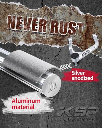 Image of KSP Upper Control Arms for 2-4 inch Lift fit 19-25 Silverado Sierra 1500,Forged Aluminum UCA with OE Style Rubber Bushing fit for Chevy GMC New Model,Aftermarket Control Arm With 3pcs Greasable ball Joint