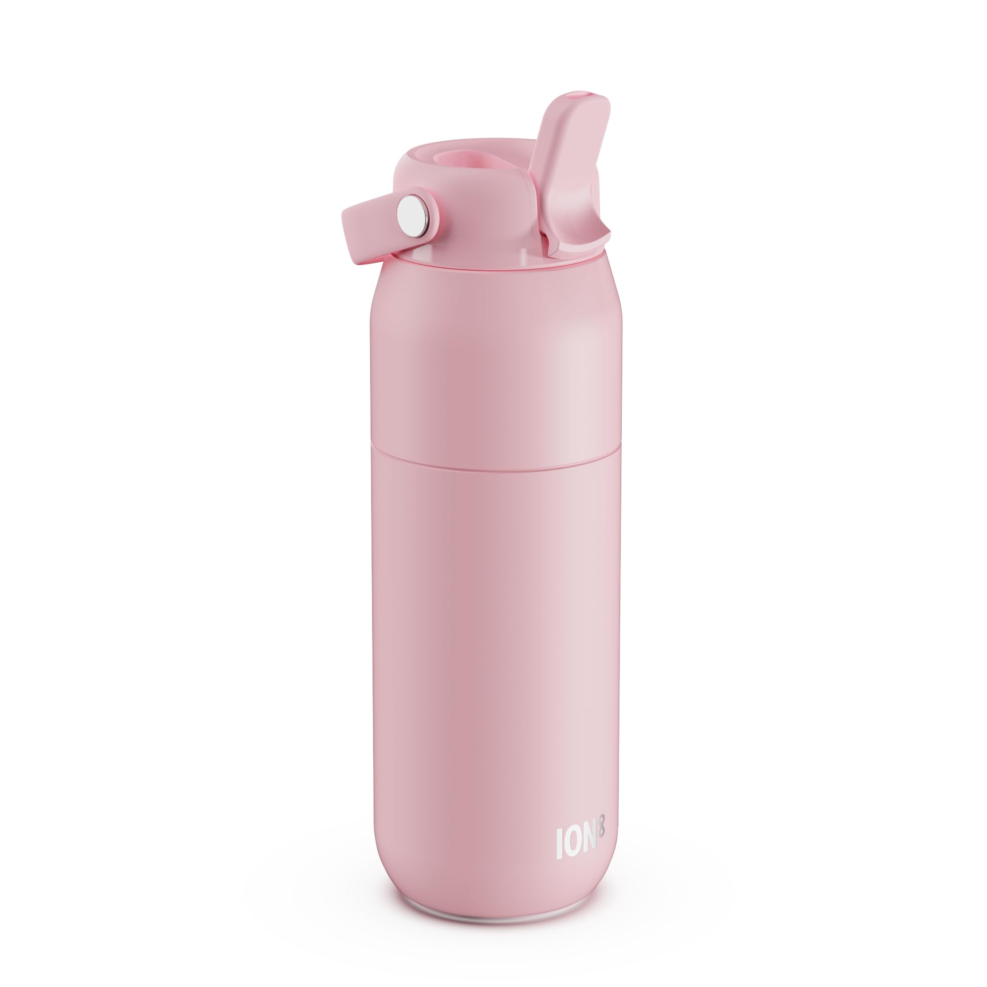 ION8 Primo Urban Insulated Water Bottle 540 ml (18 oz) – Leakproof Stainless Steel Bottle with Straw Lid, Fast Flow, Vacuum Insulated Cold Drinks, Cup Holder Friendly, Dishwasher Safe, Light Pink — image 1
