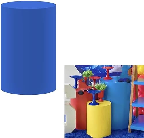 Miniatura 6 de Fundas de tela de soporte cilíndrico de color sólido rojo para fiestas, cubierta de pedestal, fiesta de cumpleaños, mantel de tarta, accesorios de
