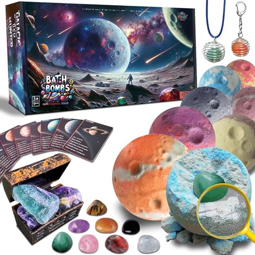 Kipwake Galaxy Bath Bombs For Kids With Crater,With Surprise Toys Inside Organic Bath Bombs For Kids,Solar System Gemstones Dig Space Toys,Easter Birthday Christmas Gifts For Boys Girls cover