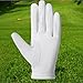 Oyolan Left Hand Genuine Leather Golf Glove Unisex Thin Sheepskin Outdoor Sport Stylish Wear Resistant Breathable Soft White Small