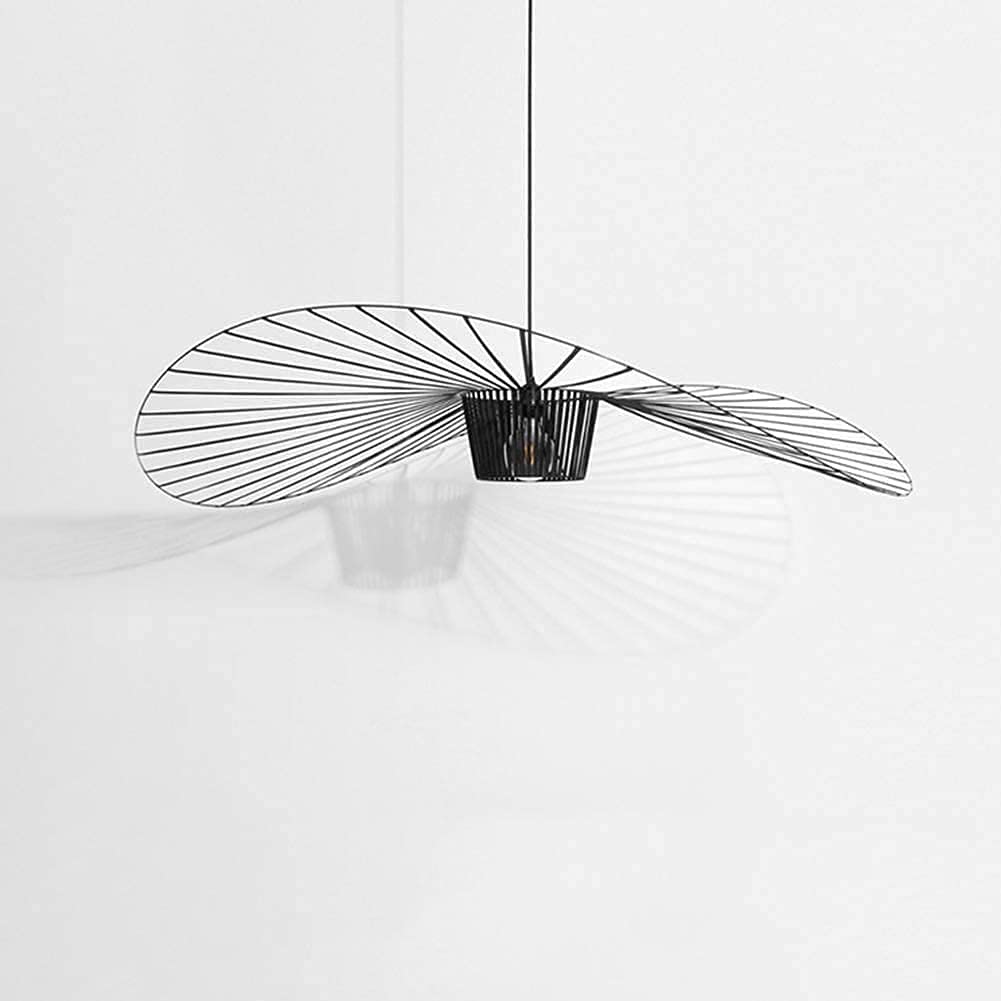Ds UUby Retro Pendant Light Vertigo Chandelier, Glass Fiber + Fiber Cloth Hat Design Modern Living Room Kitchen Bathroom Decorative Lighting, E27