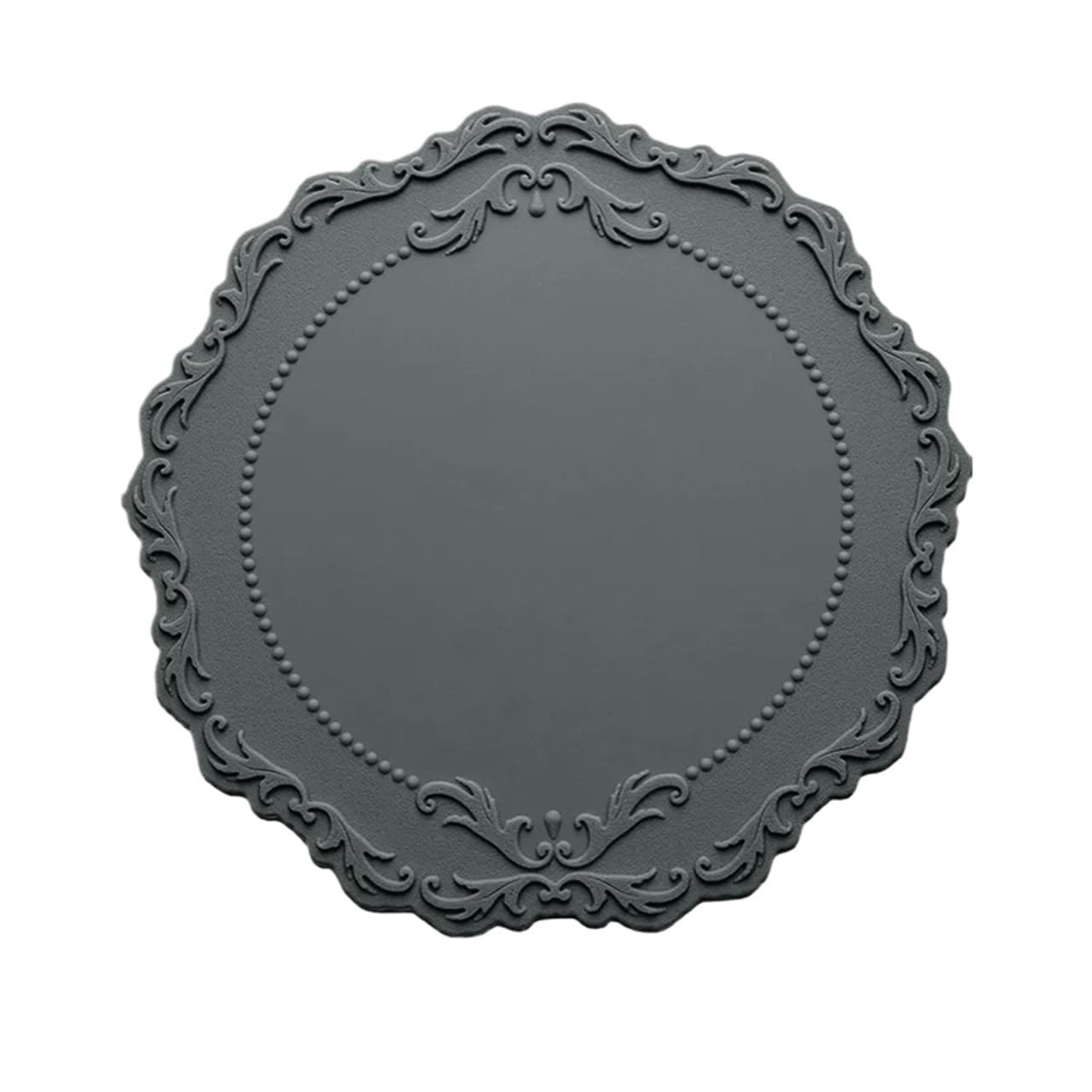 4pcs Silicone Placemat Round Flower Coffee Dinner Table Mat Embossed Pink Coaster Heat Resistant Kitchen Tableware Dining For Kitchen Dining Tables(Light Gray)